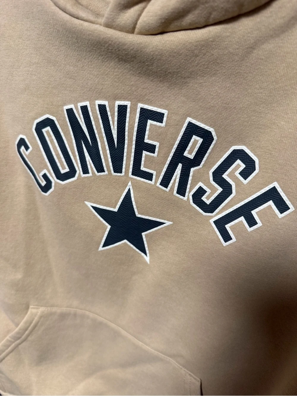 Converse kid’s Beige Crewneck Hoodie with Dark Gray Logo
